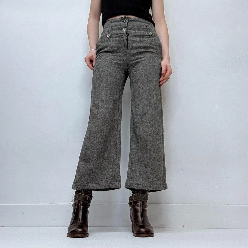 flared cropped suit pants