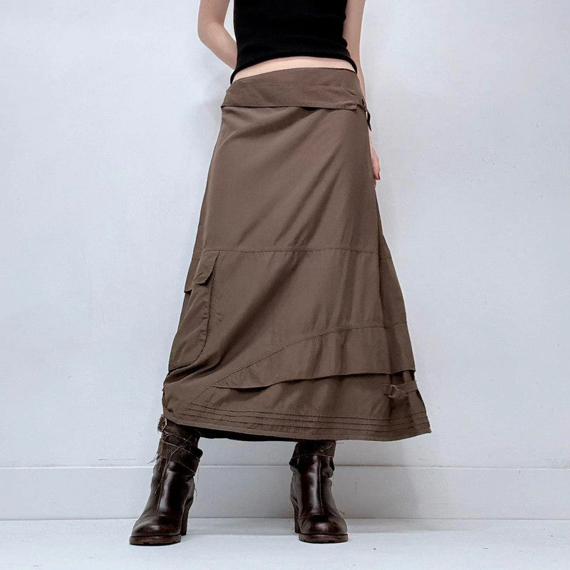 brown Cop Copine utility maxi skirt