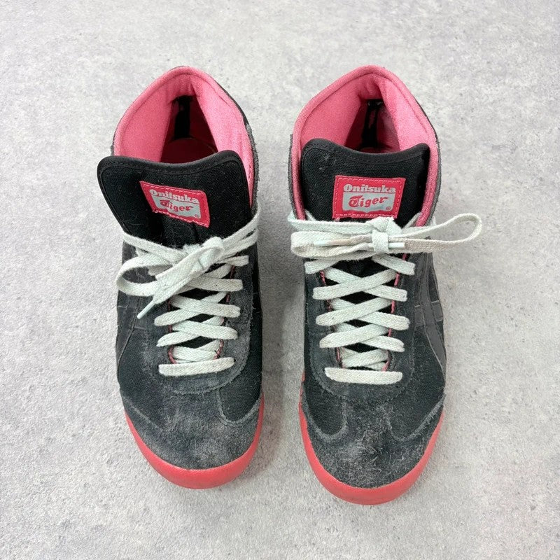 Black leather onitasuka tiger high top trainers