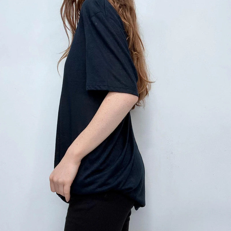 navy linen oversized minimalist t-shirt