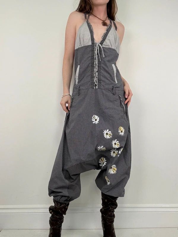 gingham puff Desigual dungarees