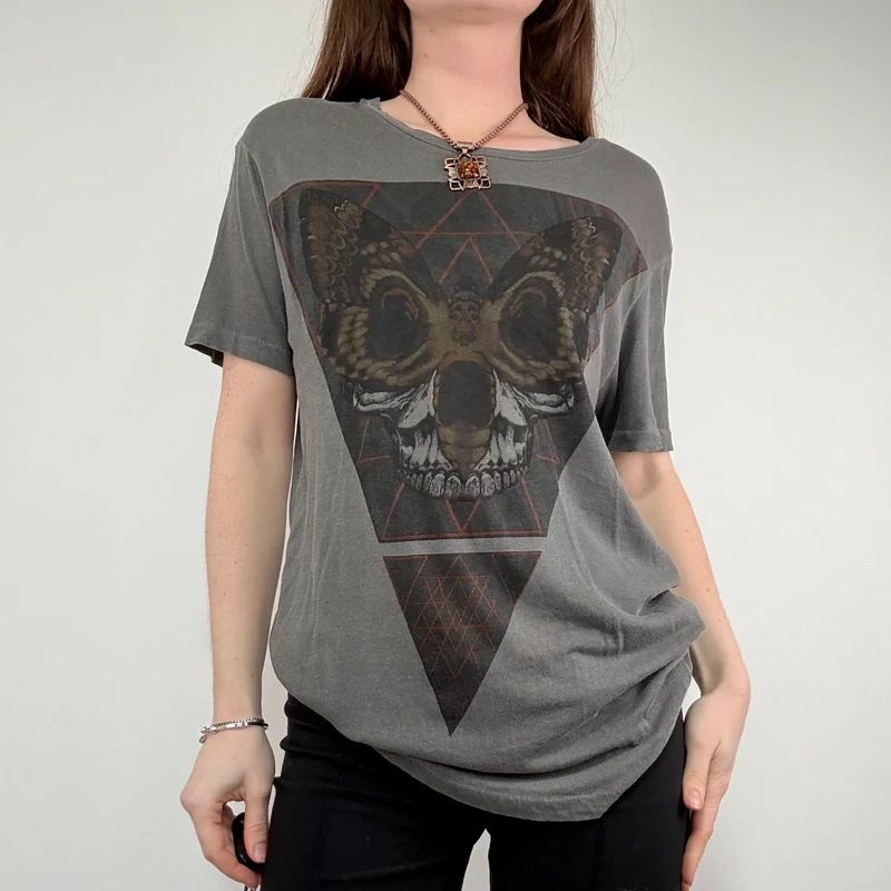 distressed grey allsaints grunge t-shirt