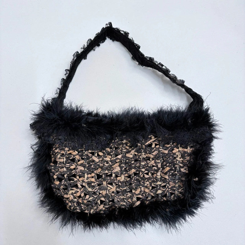 lace fluffy grunge bag