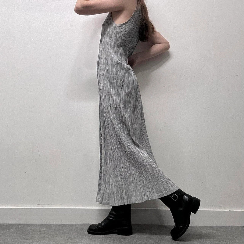 crinkle pinstripe maxi dress