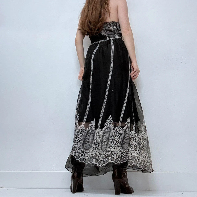 black paisley halter neck summer dress