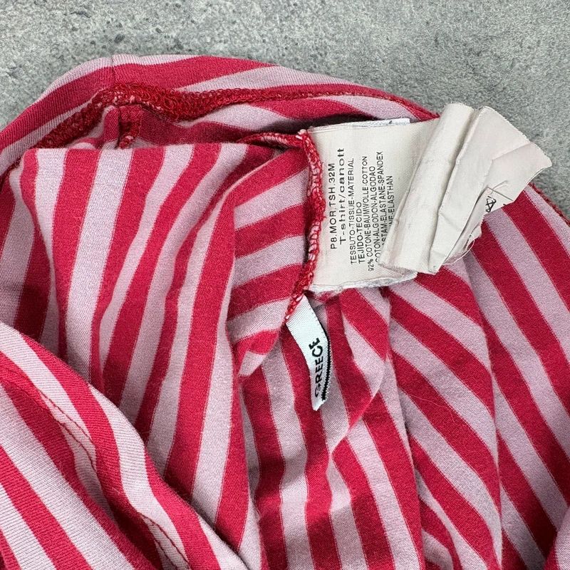 pink and red striped long sleeve Marella t-shirt
