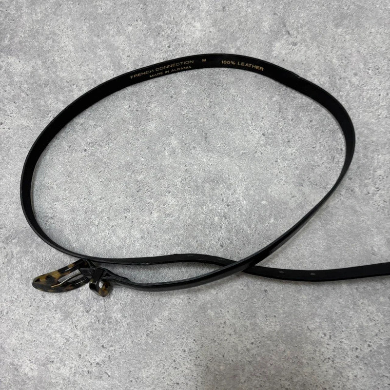 black leather tortoise shell belt