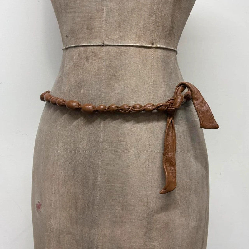 boho bubble leather belt