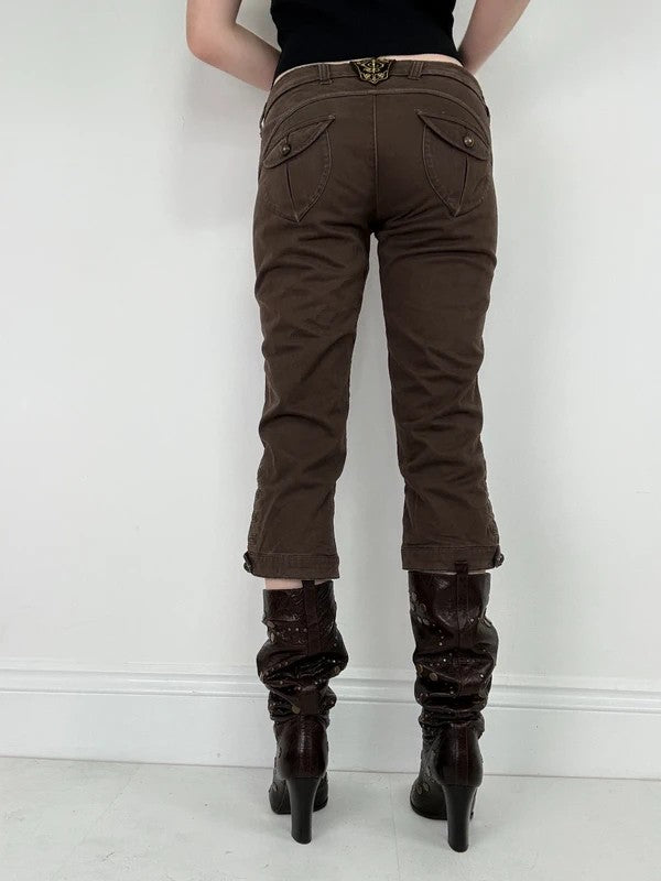 napoleonic brown cropped capri pants