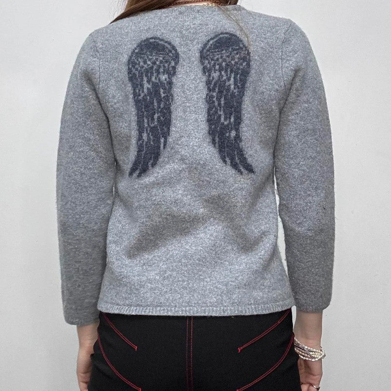 grey wool angel knit jumper
