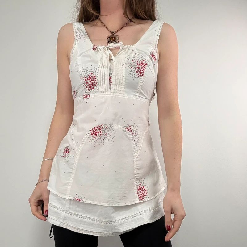 white cotton layered shirt