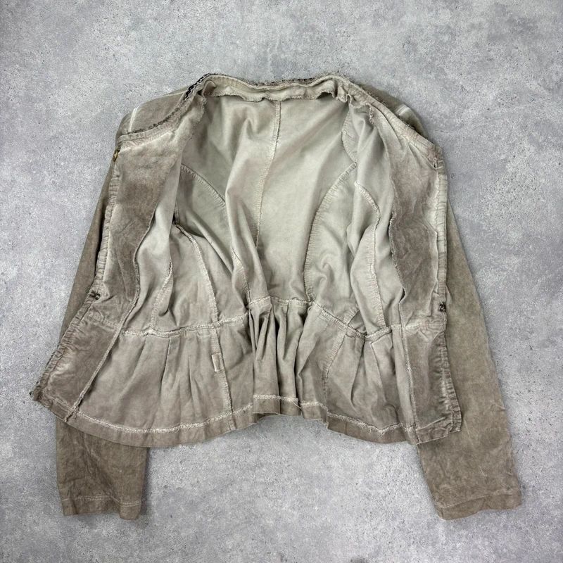 khaki flared braided ribbon military napolionic jacket