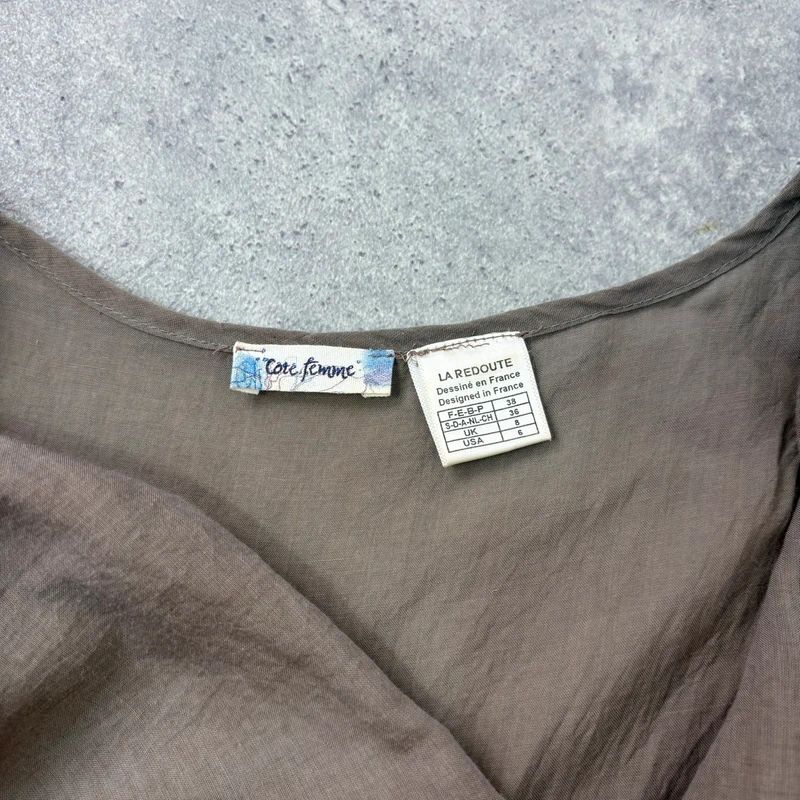 khaki brown draped slouchy asymmetric vest