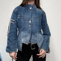 Marithé + François Girbaud distressed denim engineered jacket