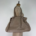 Beige vintage leather chunky handbag