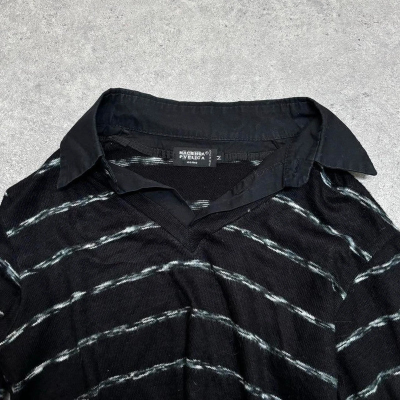 pinstripe knitted shirt jumper