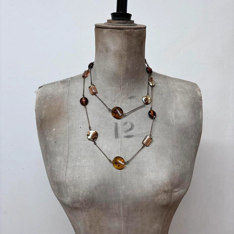long Pearl beaded boho necklace