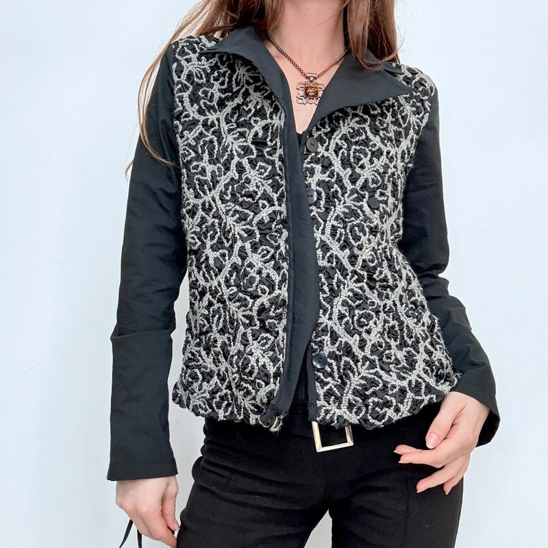 black wool embroidered jacket