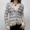 sheer lace embroidered shirt