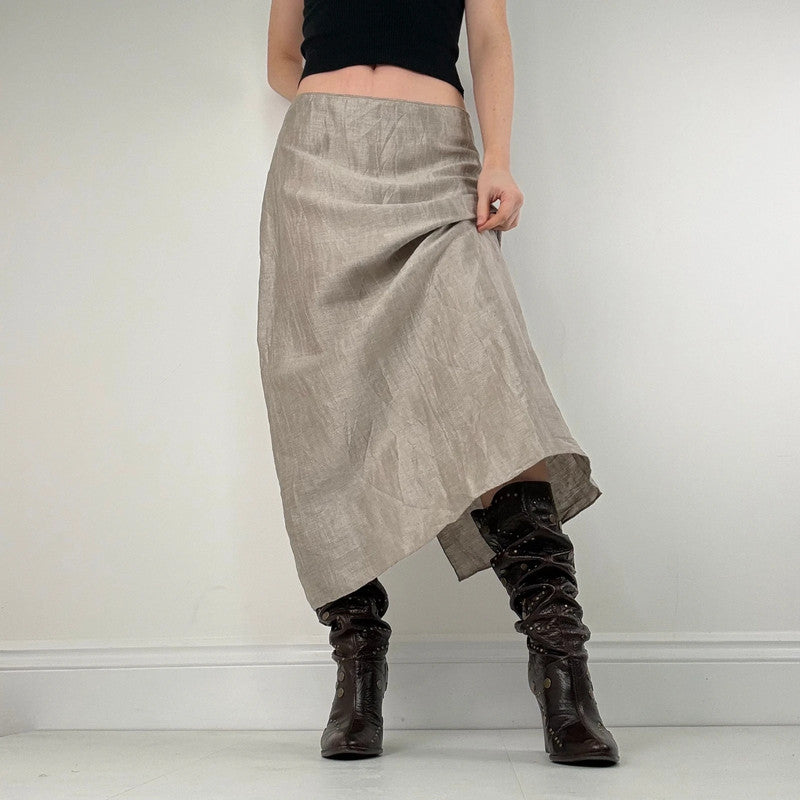 Massimo Dutti flared aline minimalist slit skirt