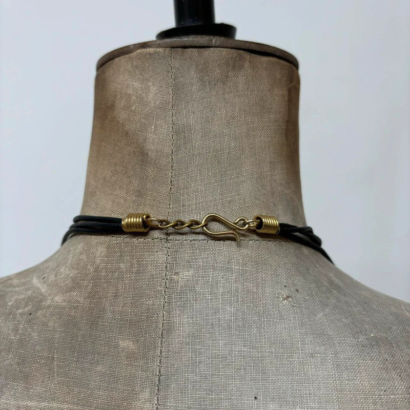 Boho grunge layered bead necklace