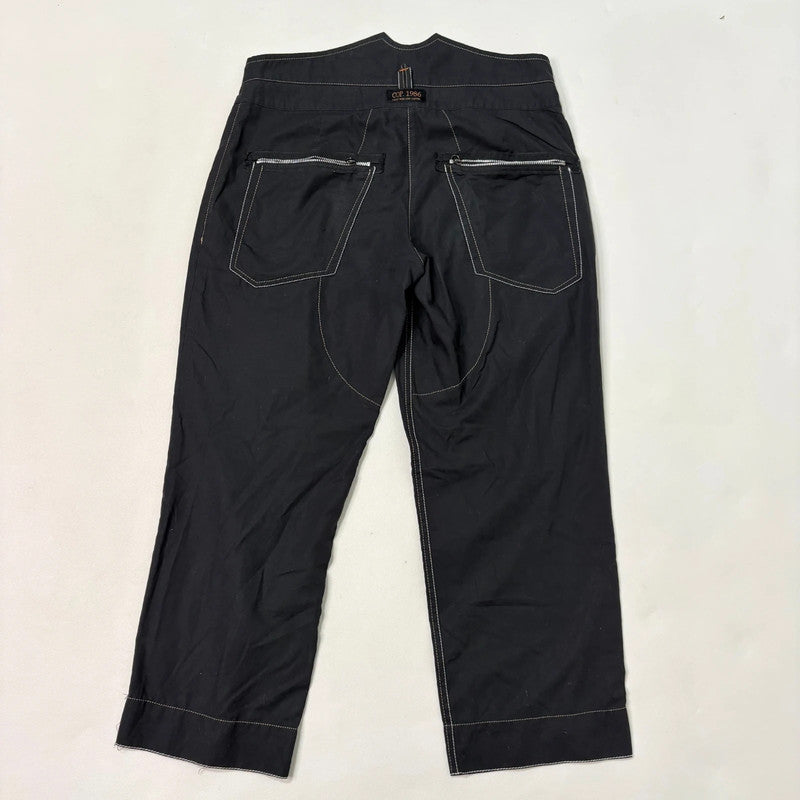 black cop copine pleated trousers