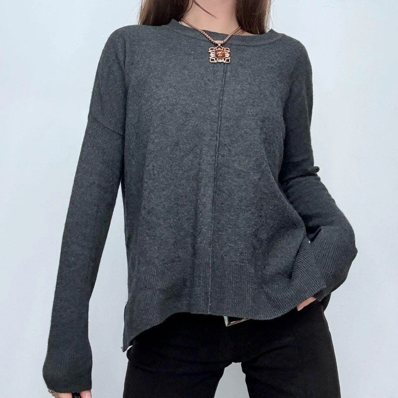 grey slouchy batwing jumper