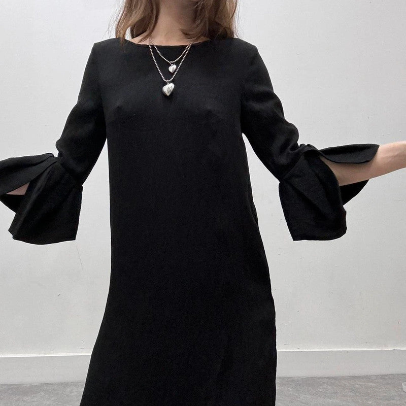 black cop copine aline dress