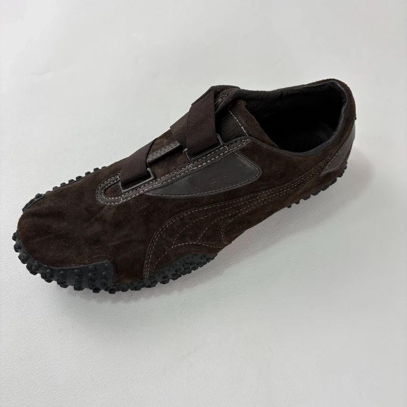 brown suede puma speedcat trainers