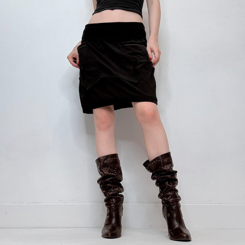 black low rise skirt