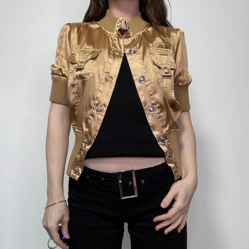 cropped fitted ribbed waistband jacket