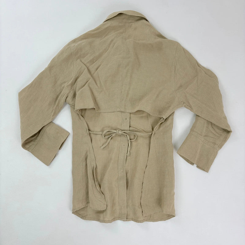 backless cut out linen shirt