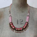 beaded metal gemstone necklace