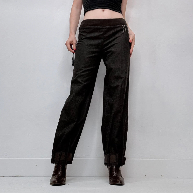 Cop Copine black pleated thick waistband trousers