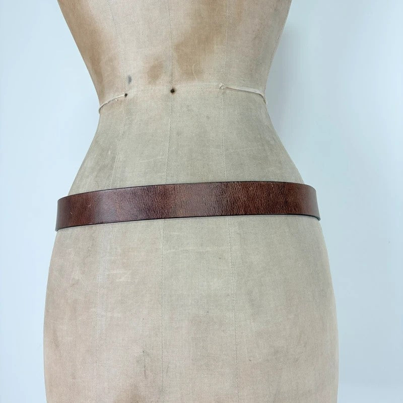 Tan leather western boho belt