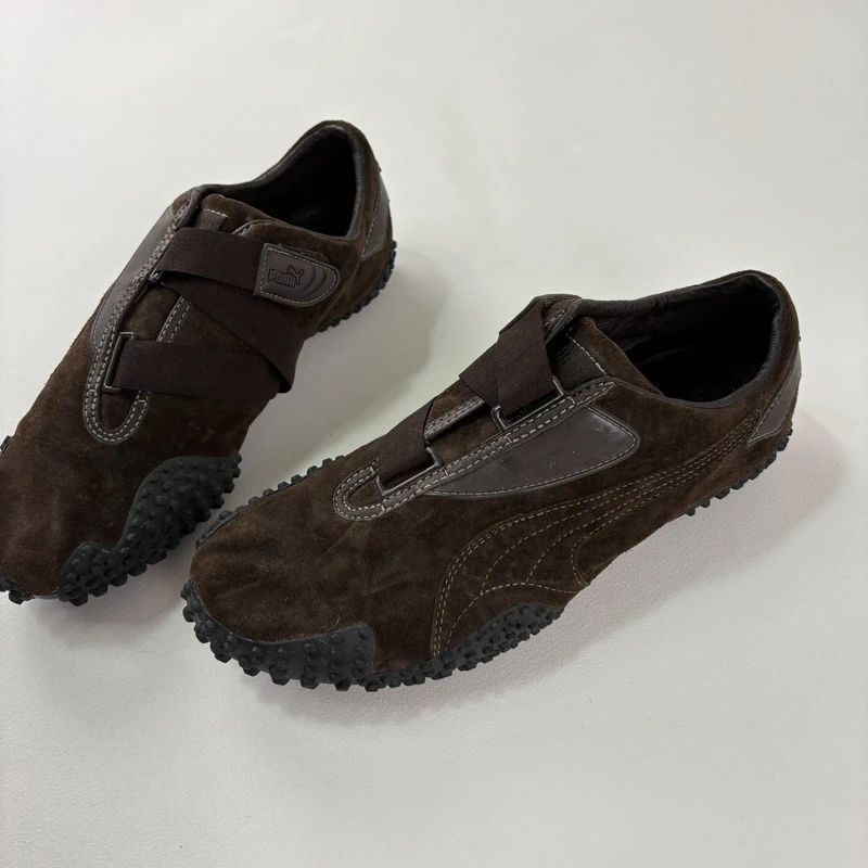 brown suede puma speedcat trainers