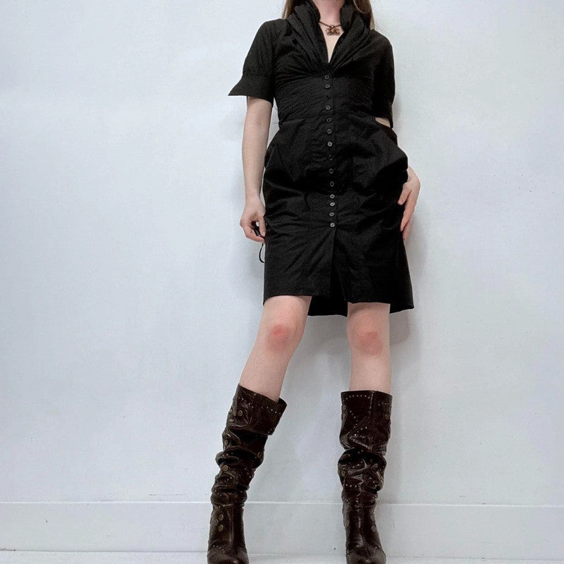 black puff corset gothic allsaints dress