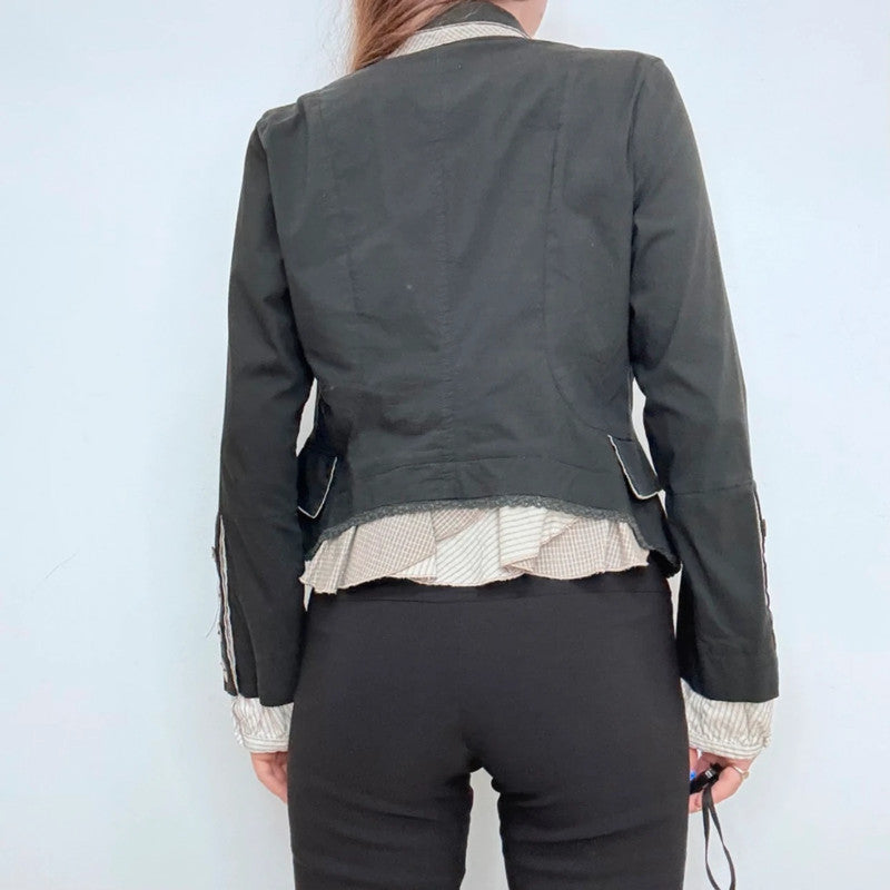black flared military Napoleonic jacket with shirt