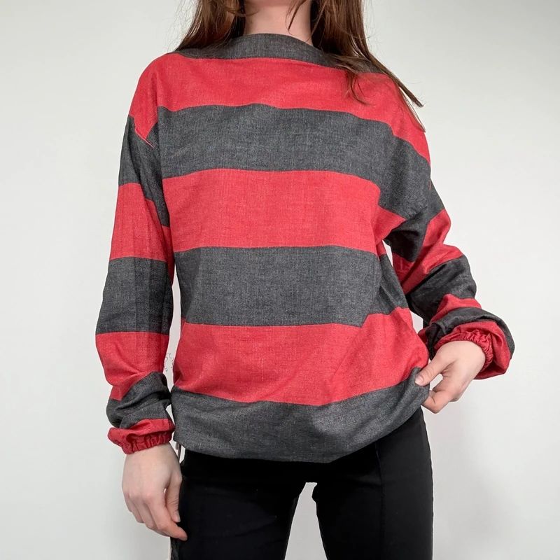 oversized striped cotton chore shirt