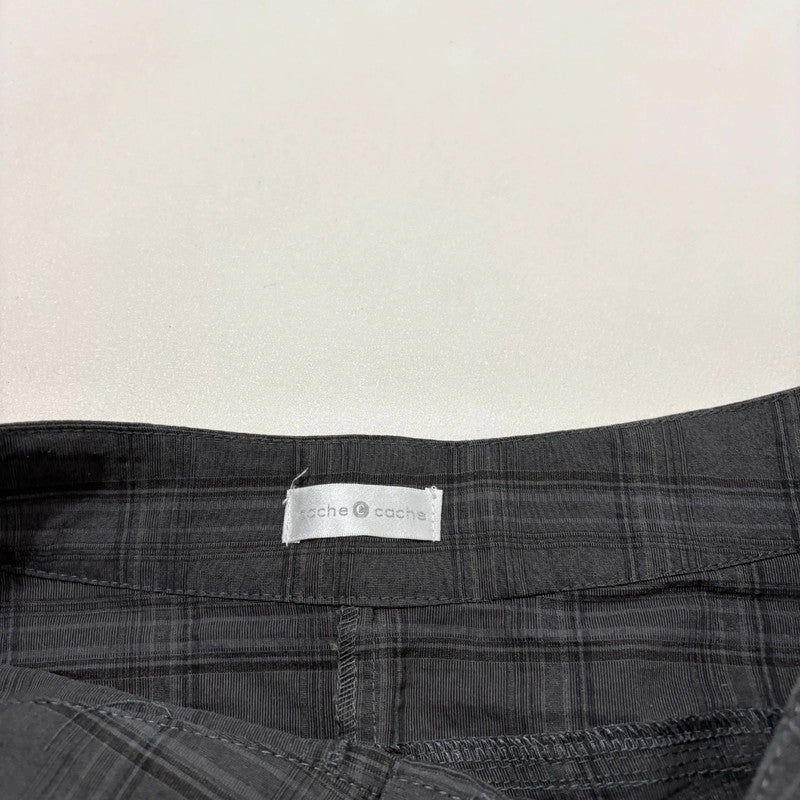 structured checked puff trousers