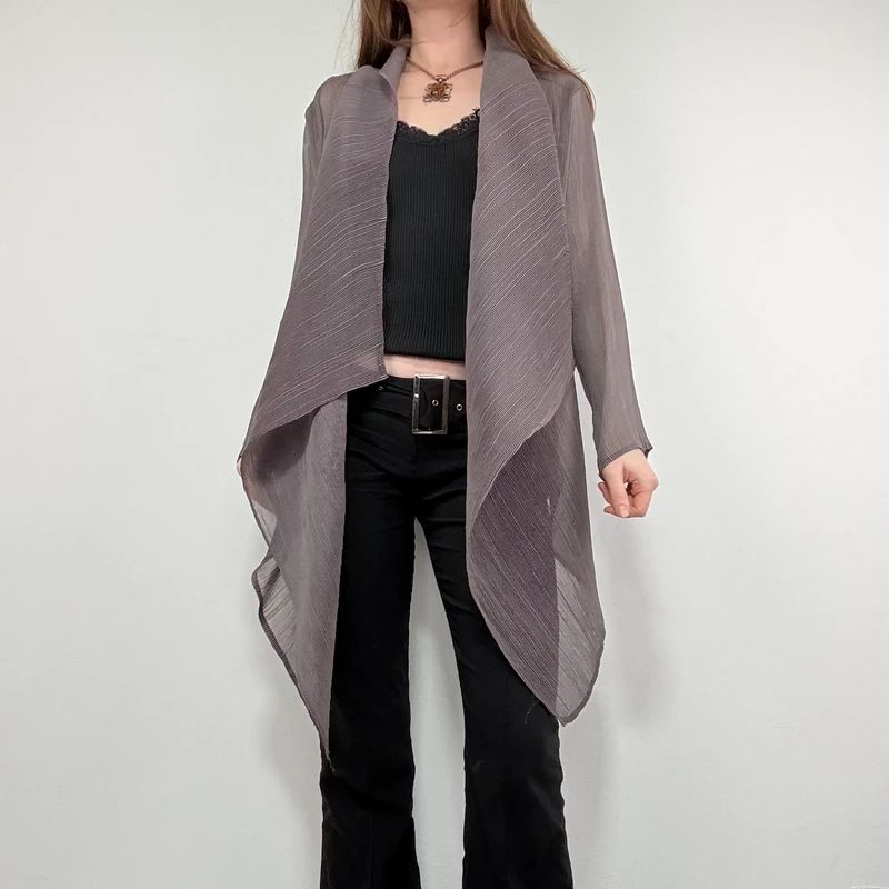 pleated crinkle draped asymmetric top