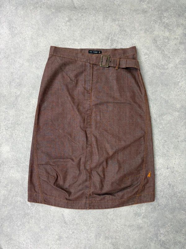 Cop Copine structured brown midi skirt