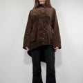 asymmetric brown cord Napoleon jacket