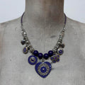chunky boho beaded charm necklace
