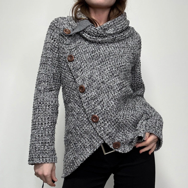 asymmetric slouchy button jumper