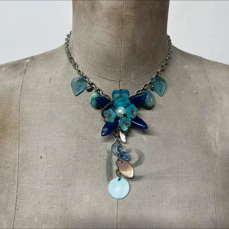Gothic grunge flower necklace
