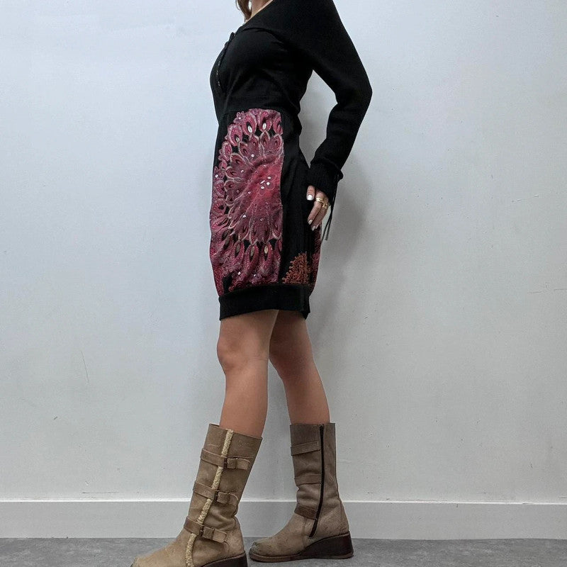 black desigual graphic y2k dress