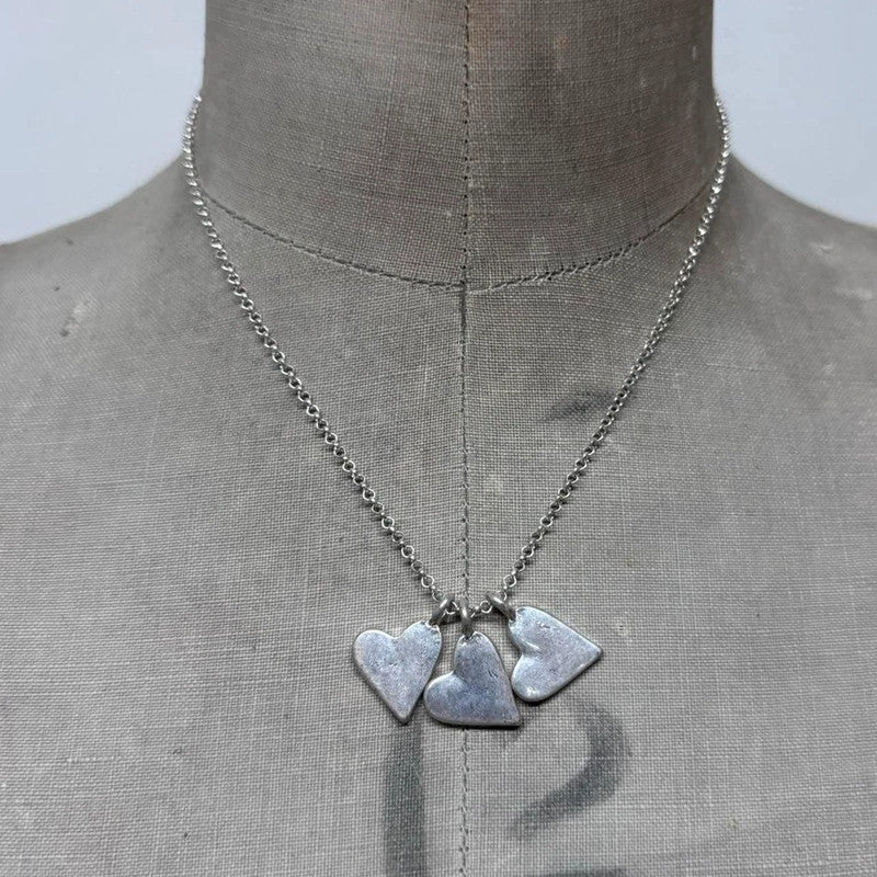 silver heart charm necklace