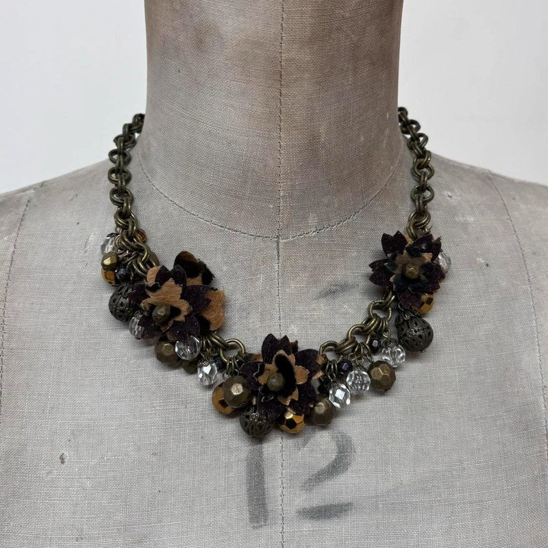 layered chain gothic charm necklace