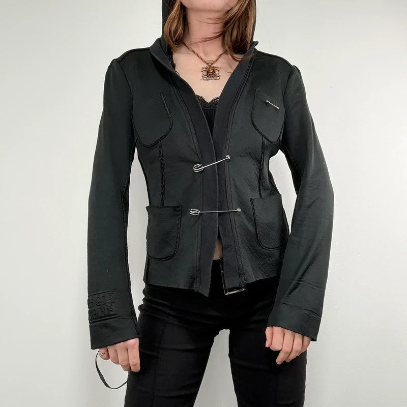 black Cop Copine archival Safety pin jacket hoodie